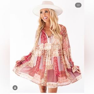 The Impeccable Pig Patchwork Printed Dress